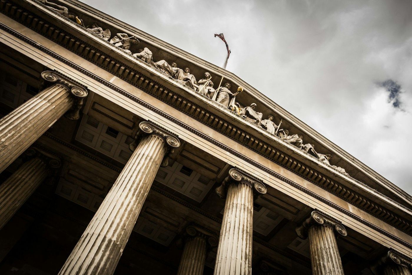 A courthouse exterior with classical columns, representing the practice areas this law firm marketing covers